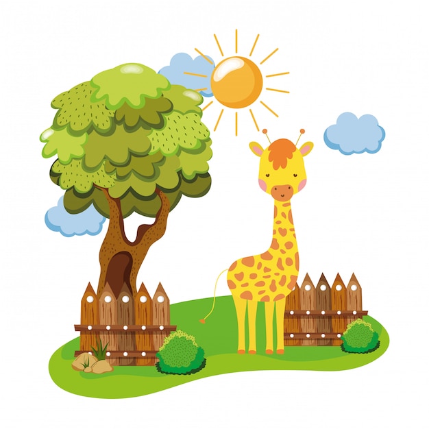 Leuk en klein giraffekarakter