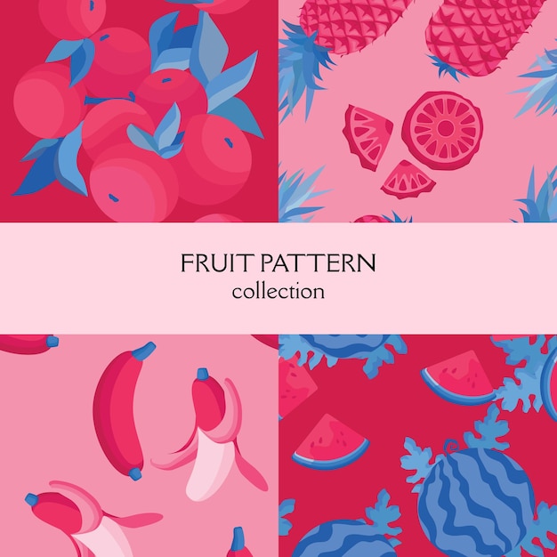 Leuk fruitpatroon in magenta kleur