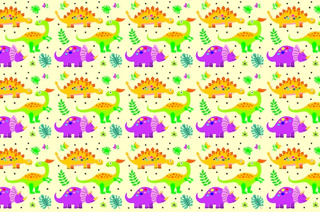 Vector leuk gelukkig lachend grappig dinosaurus naadloos patroon