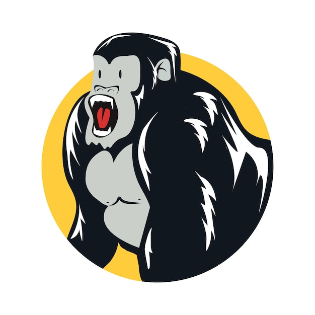 Leuk gorilla-personage logo-pictogram