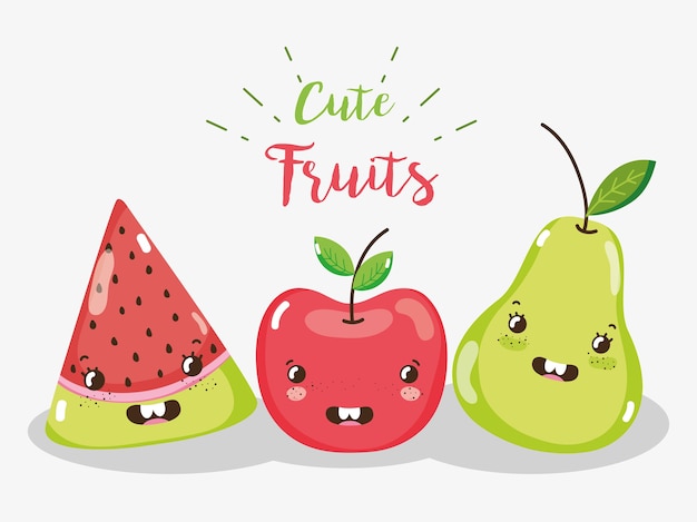 Leuk grafisch de illustratie grafisch ontwerp van vruchtenbeeldverhalen