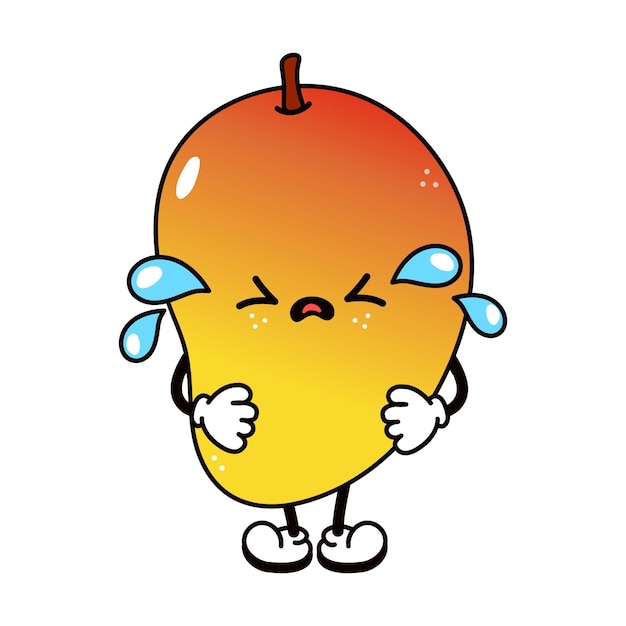 Leuk grappig huilend verdrietig Mango-personage