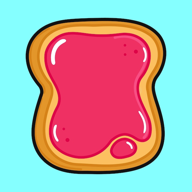 Leuk grappig Toast stuk brood met jam