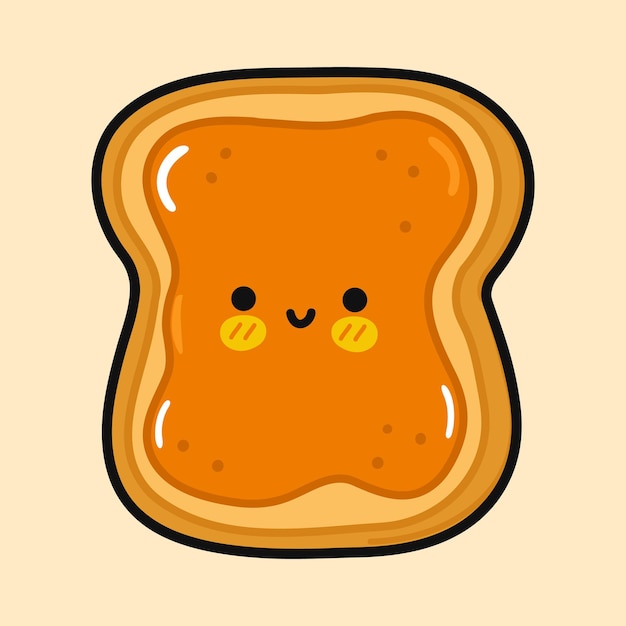 Leuk grappig toast stuk brood met pindakaas