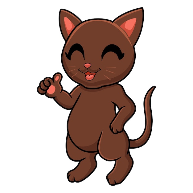 Leuk havanna bruin kattenbeeldverhaal dat duimen opgeeft