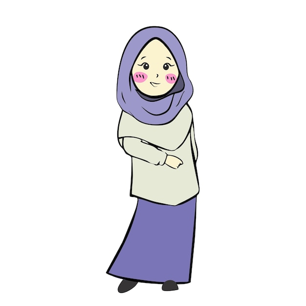 LEUK HIJAB MEISJE IN BLAUW