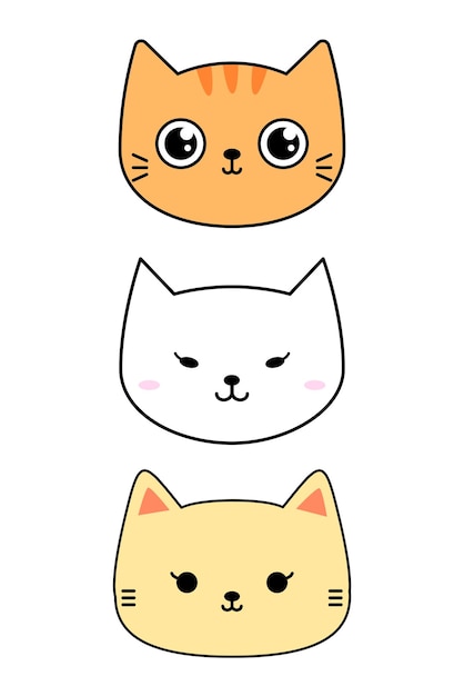 Leuk kattengezicht voor element illustratie decoratie sticker notitie