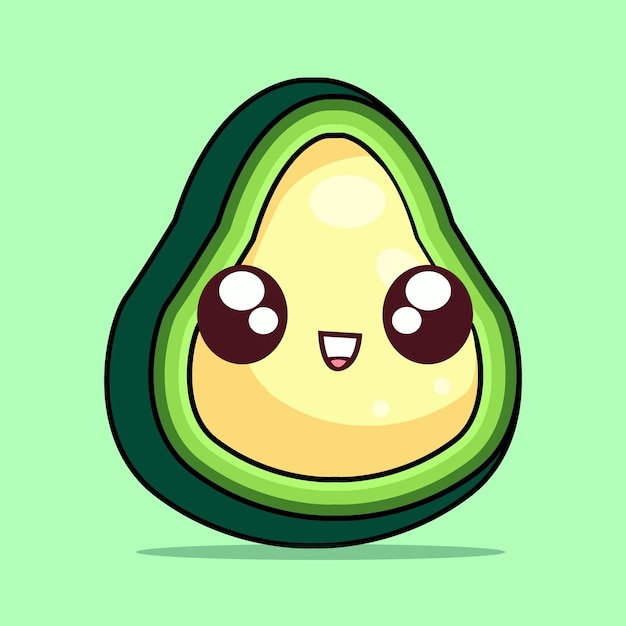 Leuk Kawaii Avocado-personage