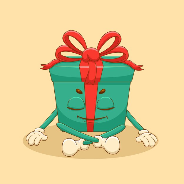 Vector leuk kerstcadeau onder de illustratie