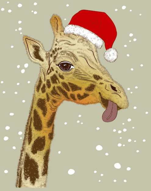 Leuk kerstgezicht van giraffe