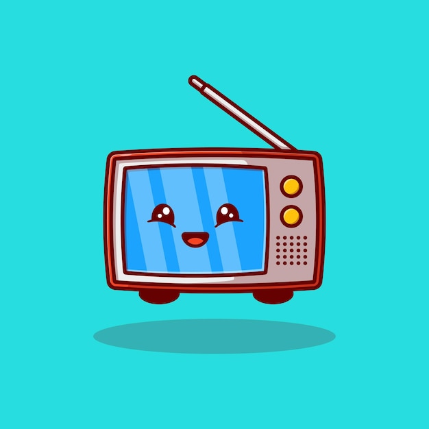 Leuk klassiek televisiekarakter mascotte vector illustratie ontwerp