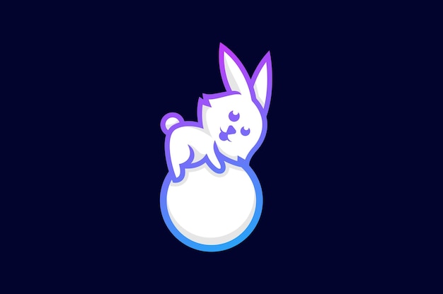 Leuk konijn vector sjabloon logo ontwerp