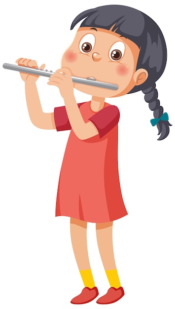 Leuk meisje dat fluit speelt