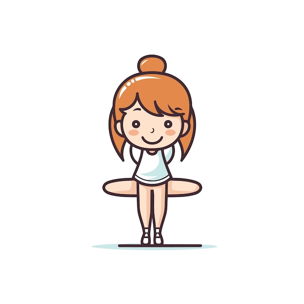 Leuk meisje dat yoga doet Cartoon personage Vector illustratie