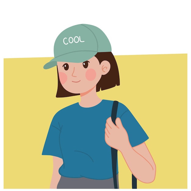 Leuk meisje met hoed vector illustratie