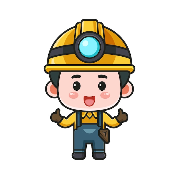 Leuk miners personage vector ontwerp