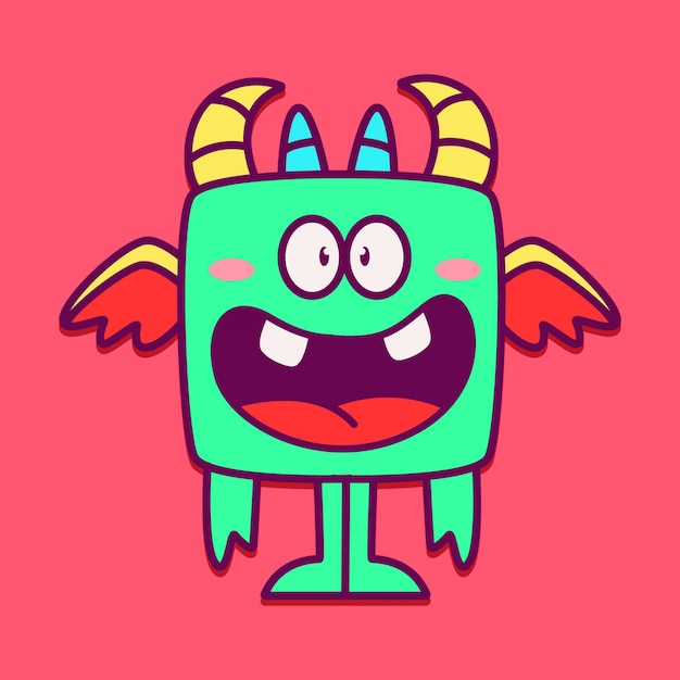 Leuk monster karakter ontwerp