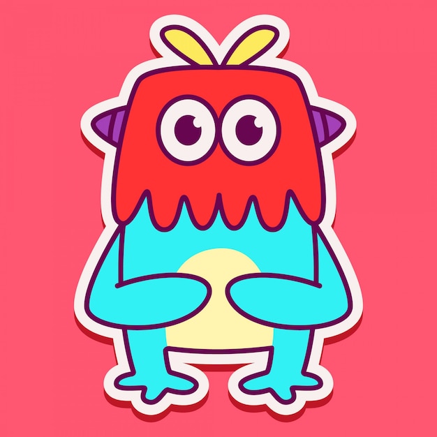 Vector leuk monster karakter ontwerp