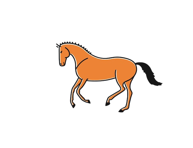 Leuk paard loopt op een witte achtergrond Eenvoudige vectorillustratie