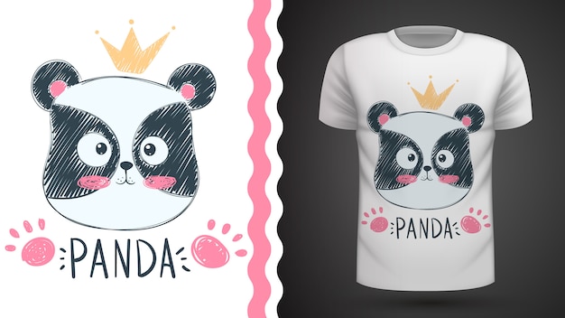 Leuk panda idee voor print t-shirt