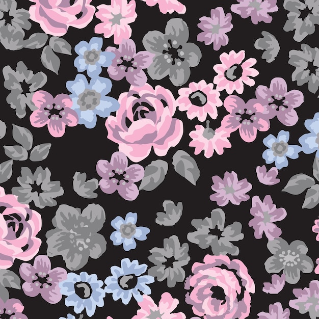 Leuk patroon in kleine bloem. Kleine kleurrijke bloemen. Ditsy bloemenachtergrond voor modeprints.