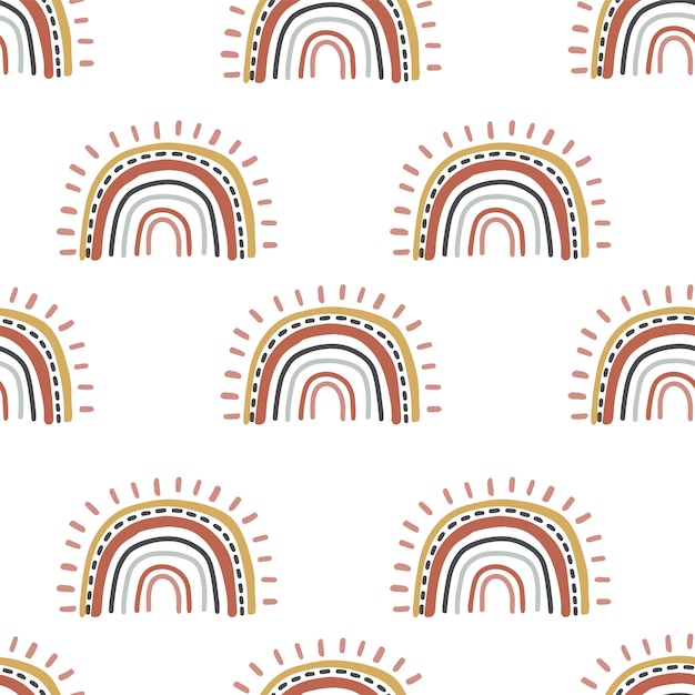 Leuk regenboog naadloos patroon. illustratie voor achtergrond, behang, frabic. bewerkbaar element