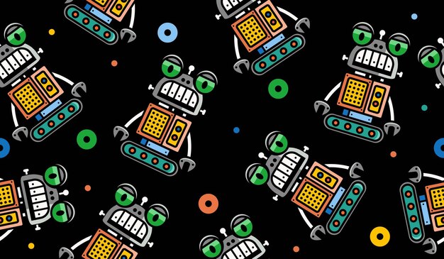 Leuk robotpatroon achtergrond vectorontwerp