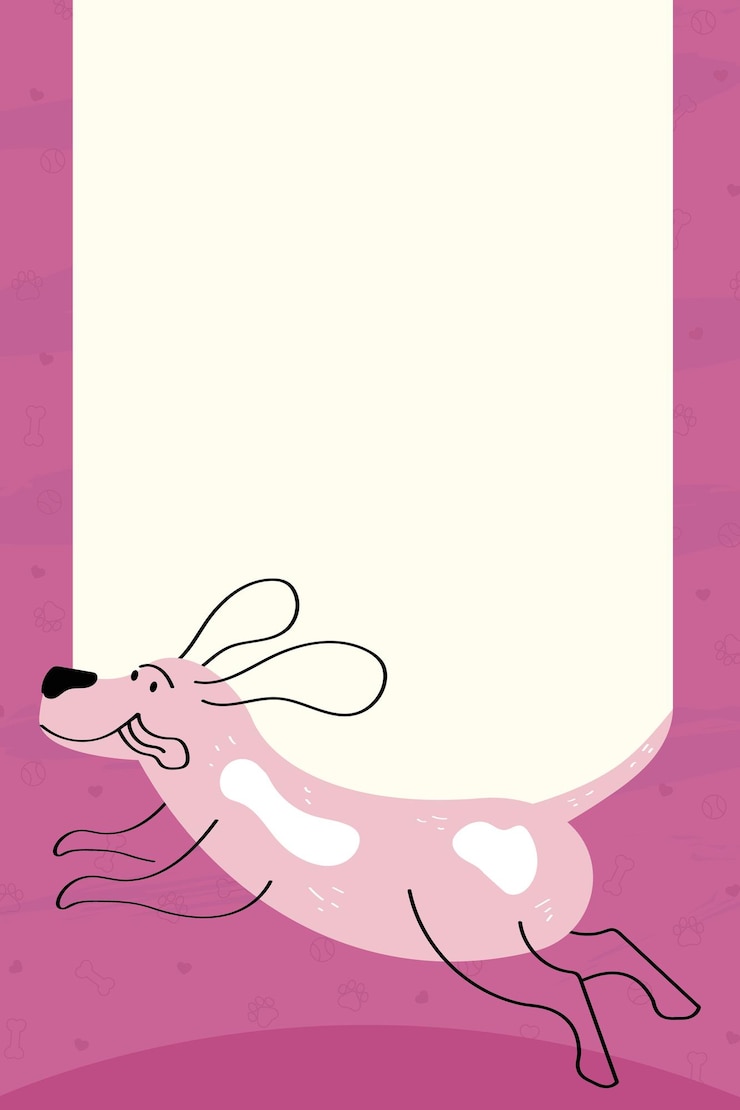 Vector leuk roze hondenframe