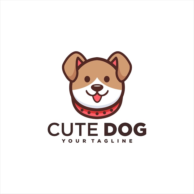 Leuk schattig hond logo ontwerp