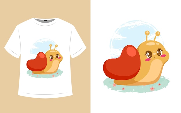 Leuk slak t-shirt ontwerp