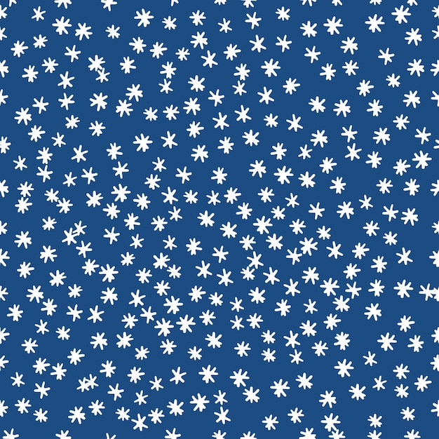 Leuk sneeuwvlokkenpatroon in blauwe kleur in vector