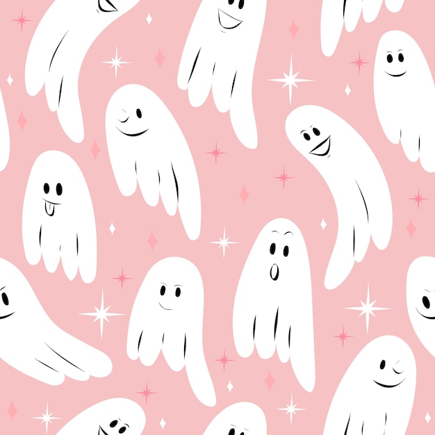 Leuk spook naadloos patroon. halloween-vectorillustratie.