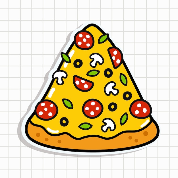 Leuk stukje pizza sticker