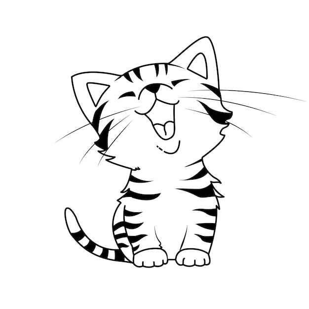 Leuk tijger- of kattenkleurboek voor kinderen