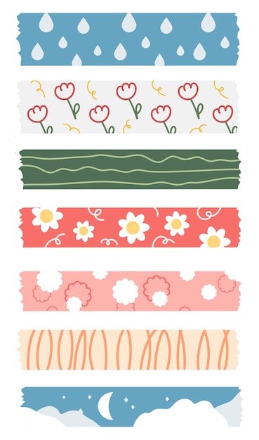 Vector leuk washi tapes-patroon