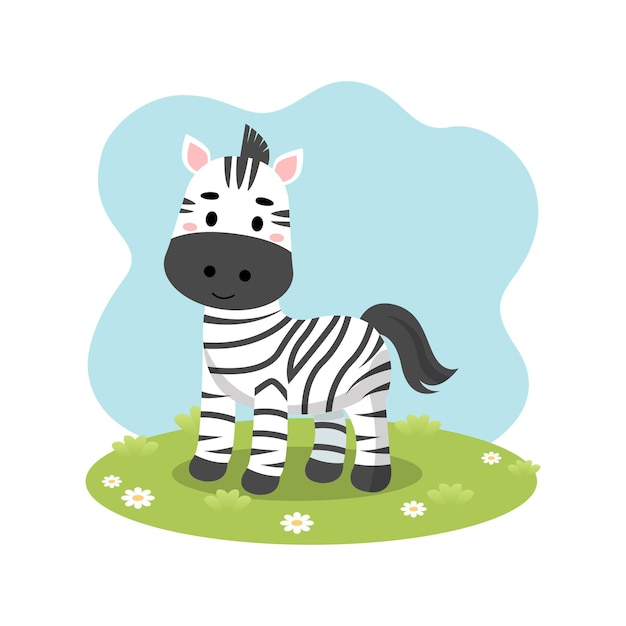 Vector leuk zebrapaard in gras