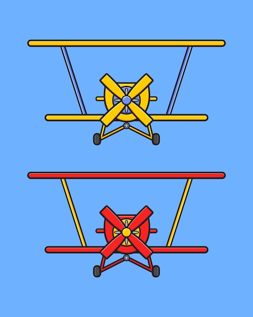 Leuke aero vliegtuig cartoon pictogram illustratie. ontwerp geïsoleerde platte cartoonstijl