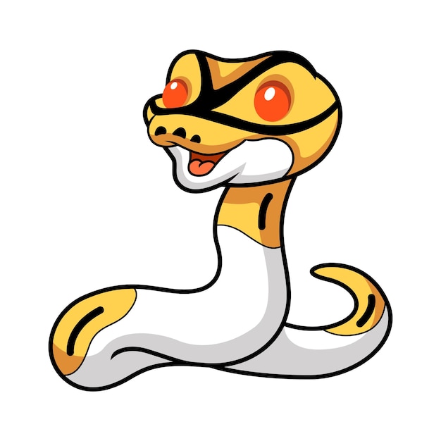 Vector leuke albino bonte bal python cartoon