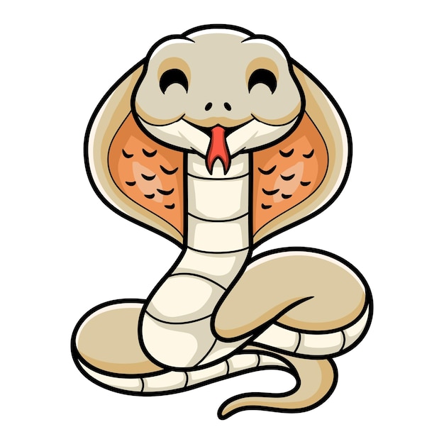 Leuke albino monocled cobra cartoon