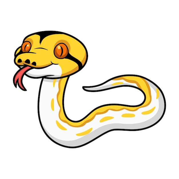 Leuke albino tijger python cartoon met een netvormig patroon