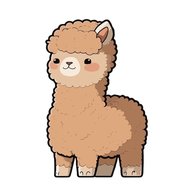 Leuke alpaca cartoonstijl