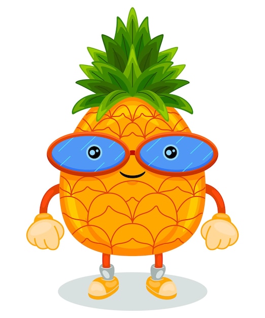 Vector leuke ananas mascotte karakter vectorillustratie