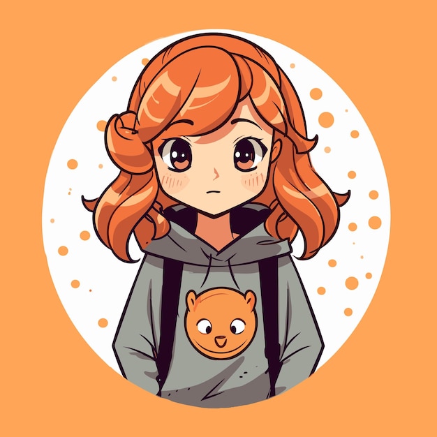 Leuke anime meisje kawaii vector