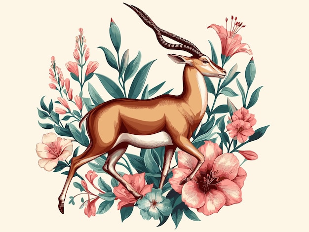 Leuke antilope cartoon vector style witte achtergrond