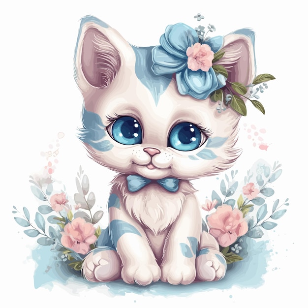 Vector leuke aquarel baby kat sublimatie clip art