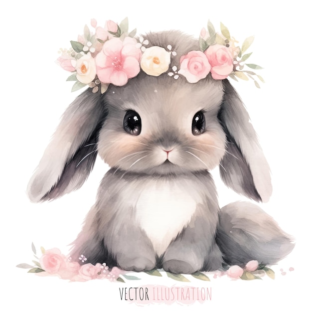 Vector leuke aquarel konijn illustratie