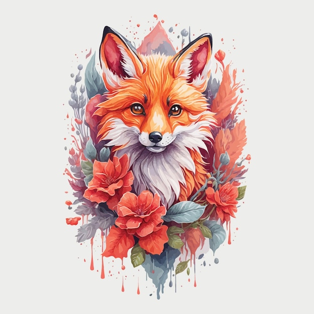 Vector leuke aquarel van dieren.