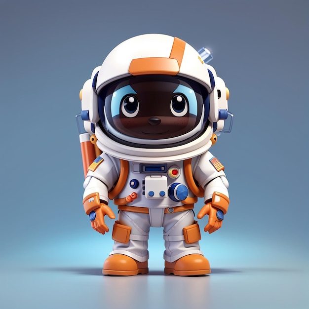 Vector leuke astronaut actie figuur speelgoed cartoon vector icoon illustratie wetenschap technologie icoon geïsoleerd