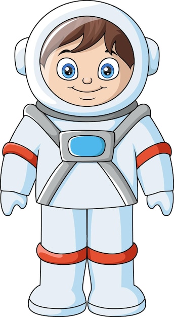 Vector leuke astronaut cartoon op witte achtergrond