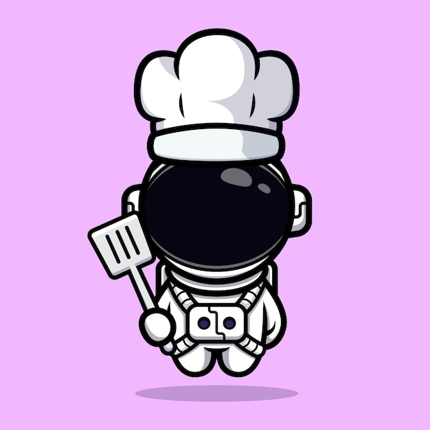 Leuke astronaut chef-kok mascotte